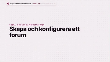 Skapa och konfigurera ett forum preview